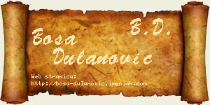 Bosa Dulanović vizit kartica